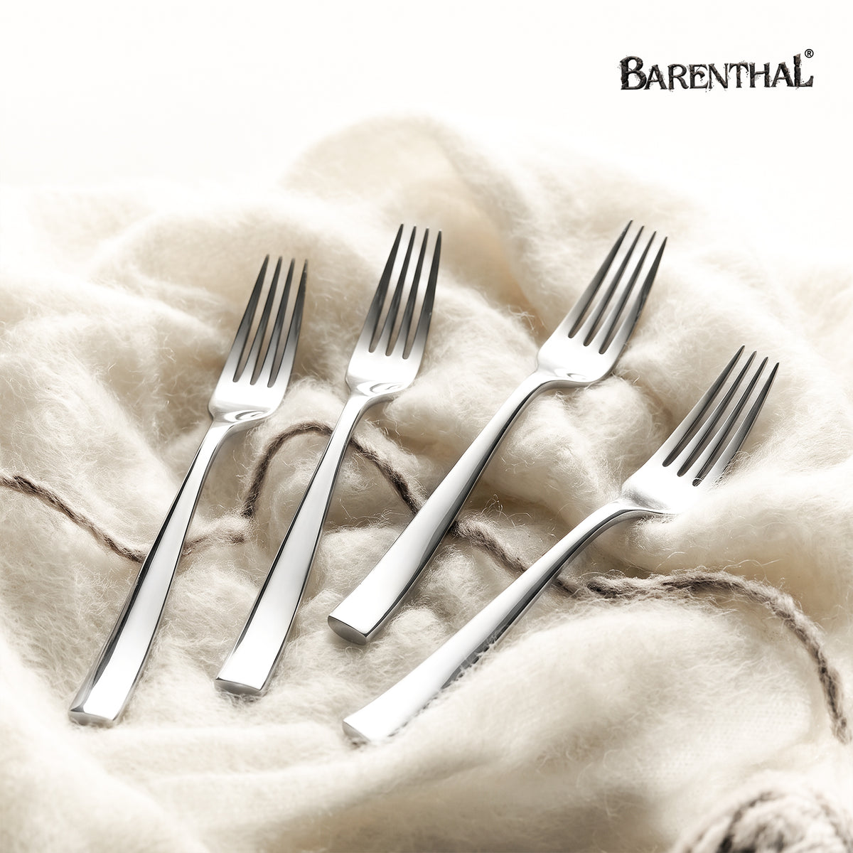 Couture Set of 4 Salad Forks with Polished Mirror Finish