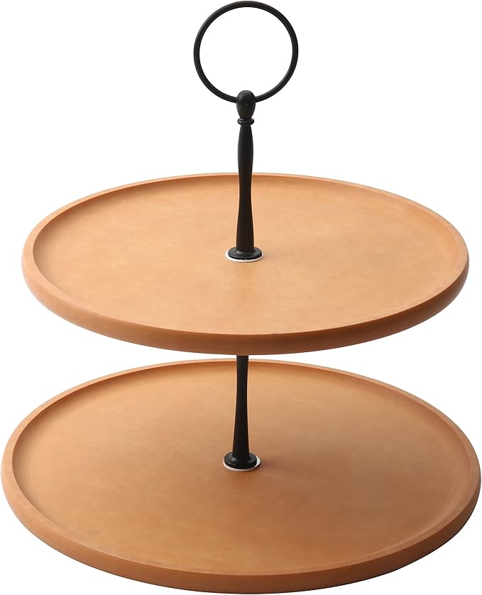 Barenthal 2-tier wood fiber cake & dessert display stand, stacked tray for dessert tables, ideal for showcasing cupcakes and sweets.