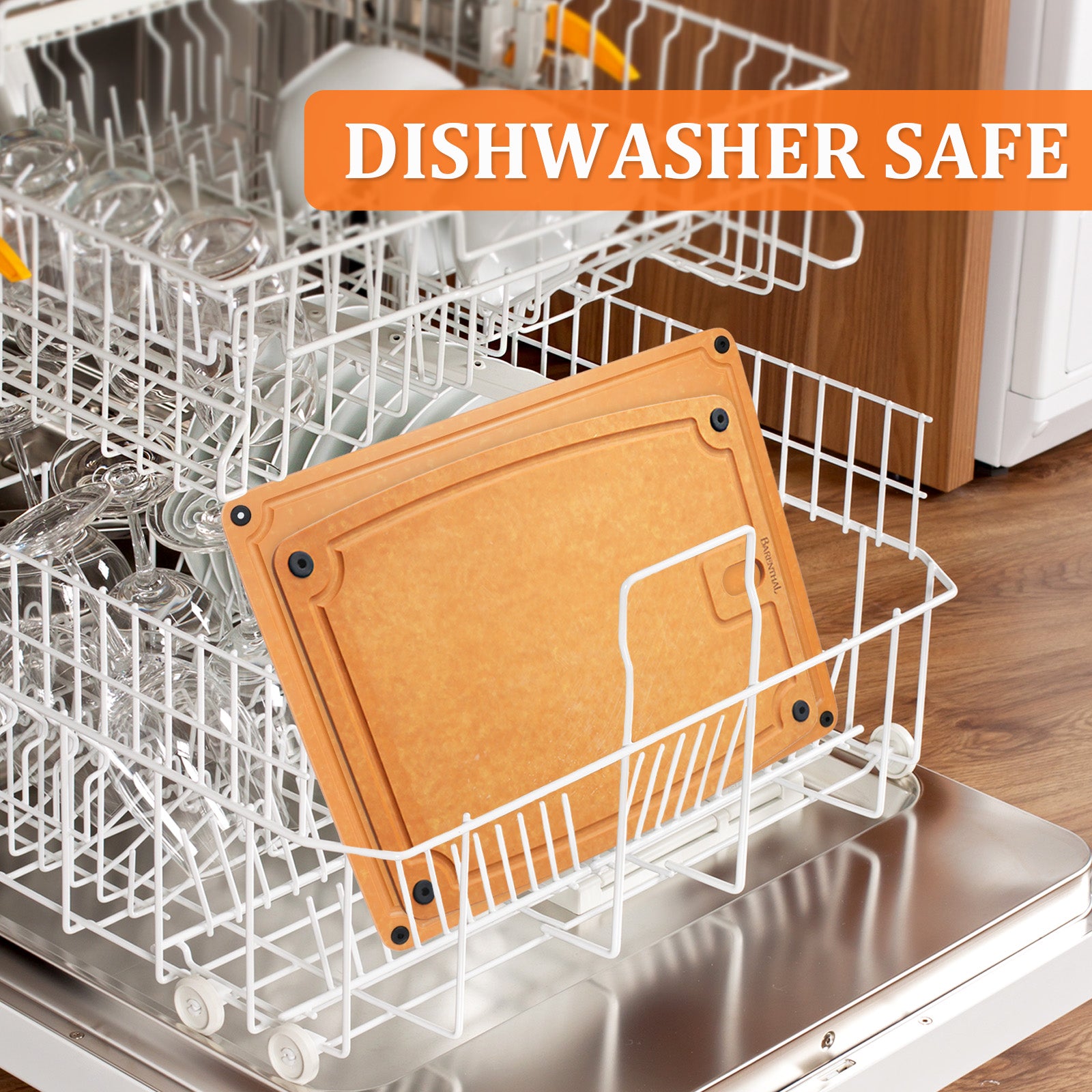 Barenthal Eco-friendly Cutting Board for Kitchen Meal Prep & Serving, XL Reversible Chopping Board with Non-Slip Feet and Juice Groove, Dishwasher Safe