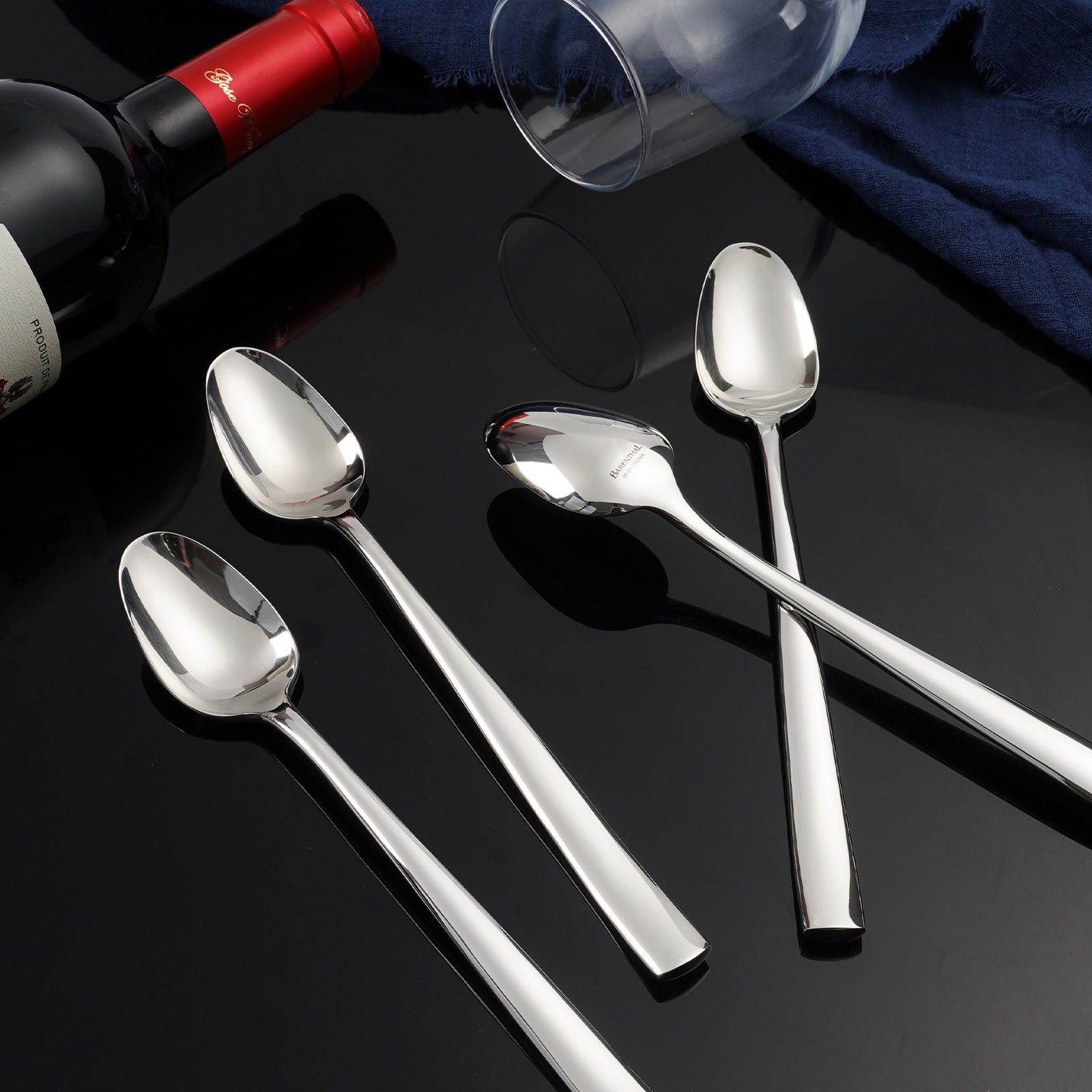 Barenthal 4-piece ice tea spoon set, exquisite stainless steel spoons, ideal for cold drinks and seasoning with fine details.