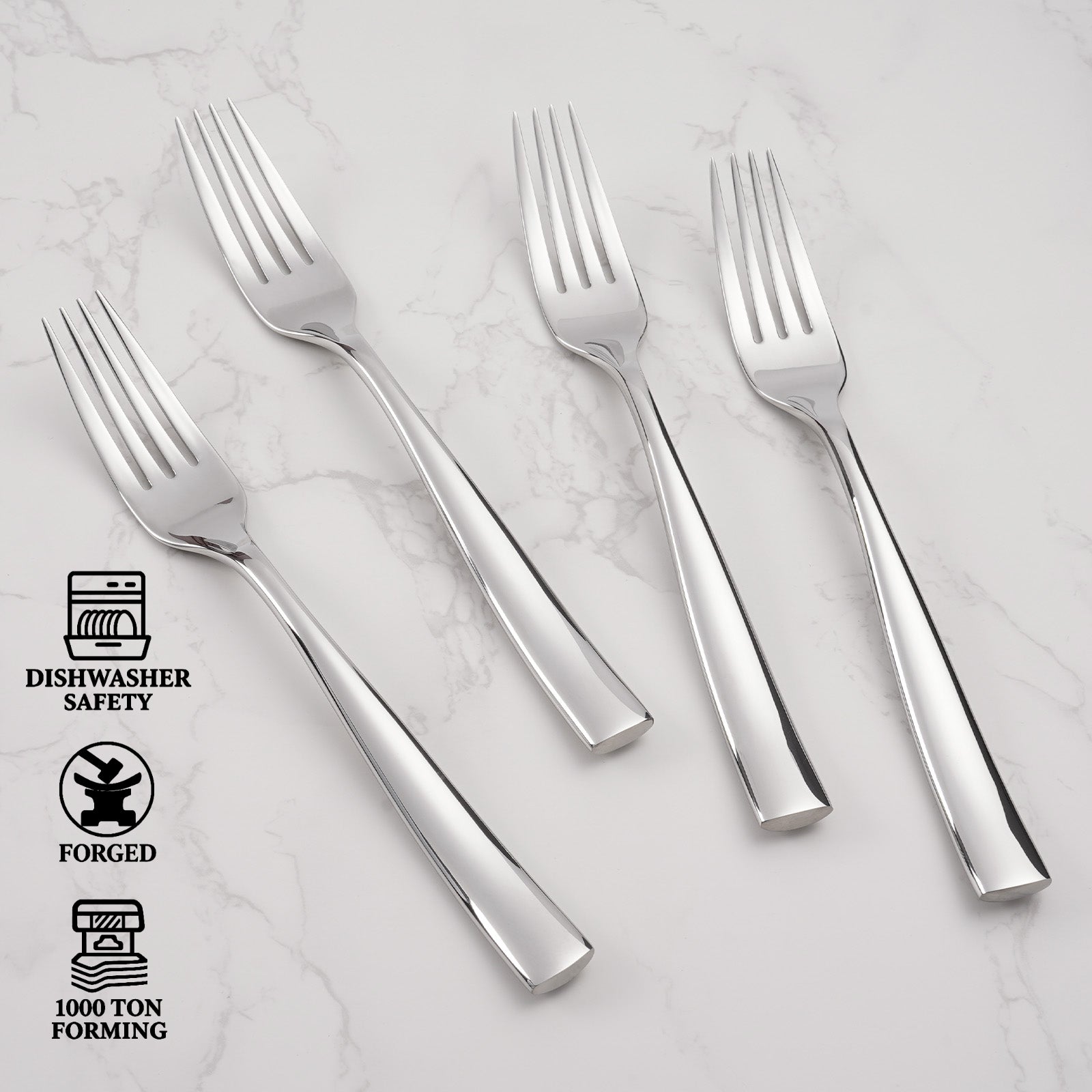 Barenthal 4-piece stainless steel dinner fork set, modern design, ideal for formal dining.