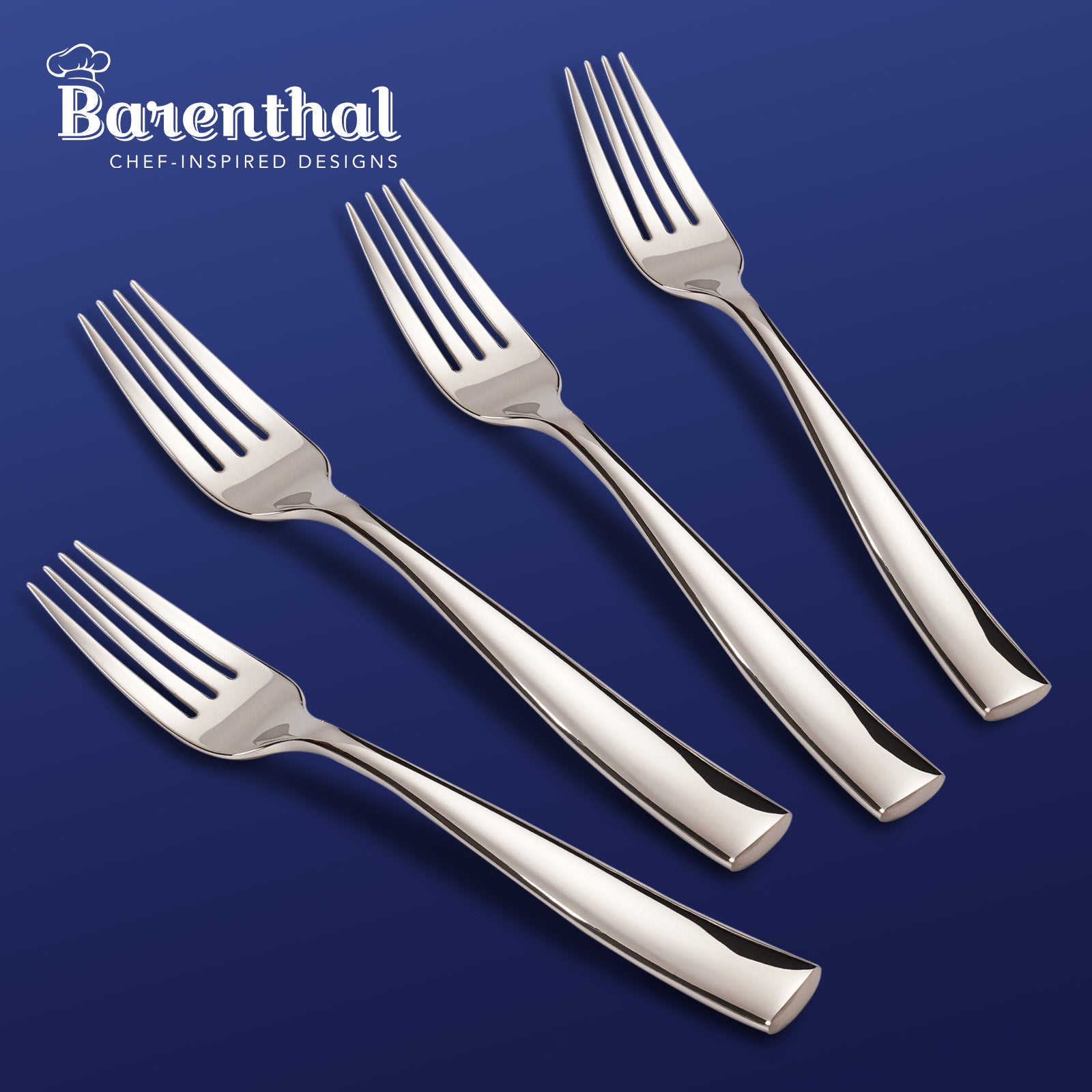 Barenthal 4-piece dinner fork set, smooth stainless steel tableware, ideal for formal dining and family gatherings, exquisite detailed design.