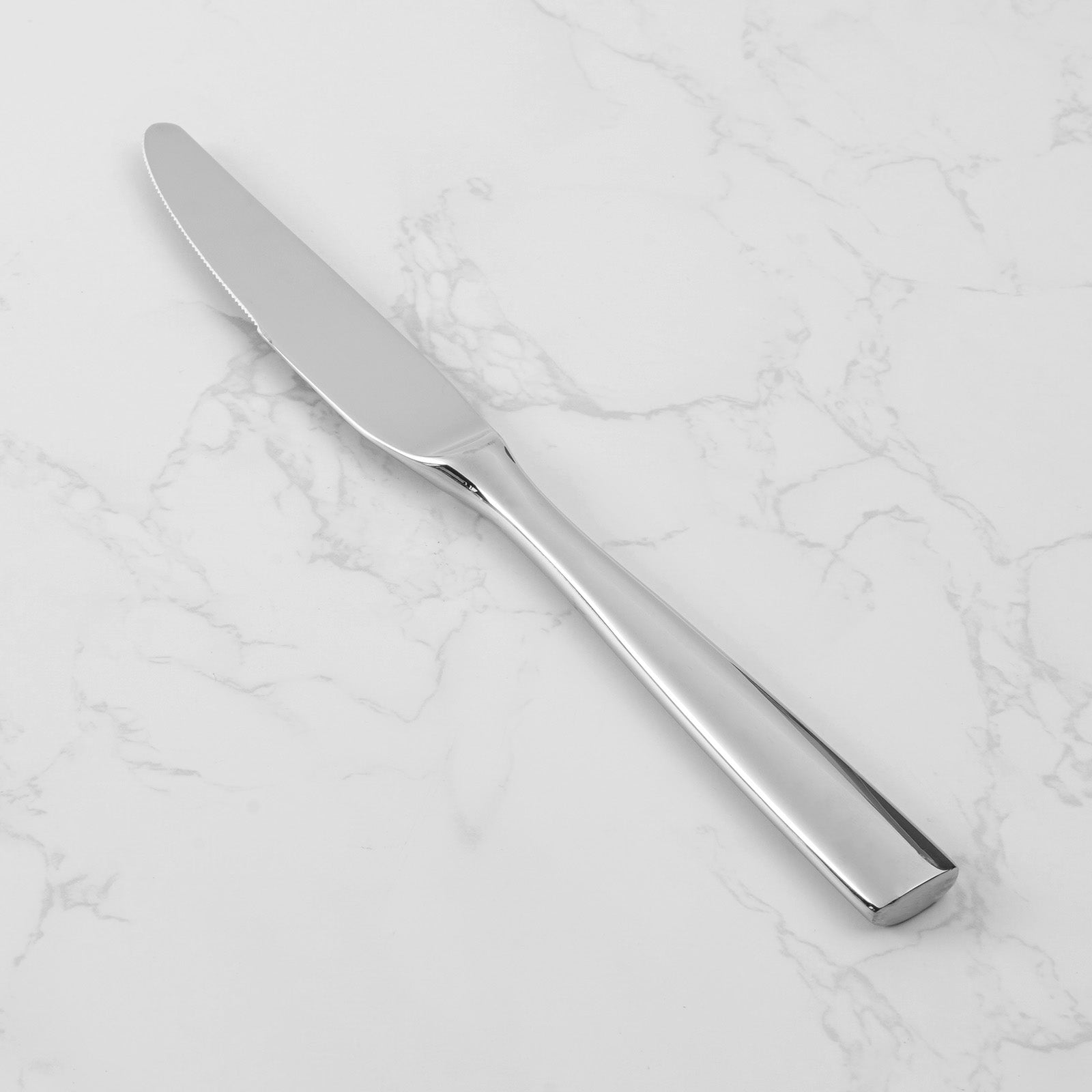 Barenthal Marin Dinner Knife, exquisitely crafted stainless steel blade, perfect for family meals and formal occasions, showing detailed views of blade and handle.