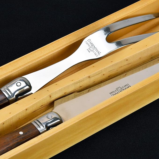 Barenthal stainless steel carving fork and knife set, 2-piece set, made of 18/10 stainless steel, suitable for cooking and table use.