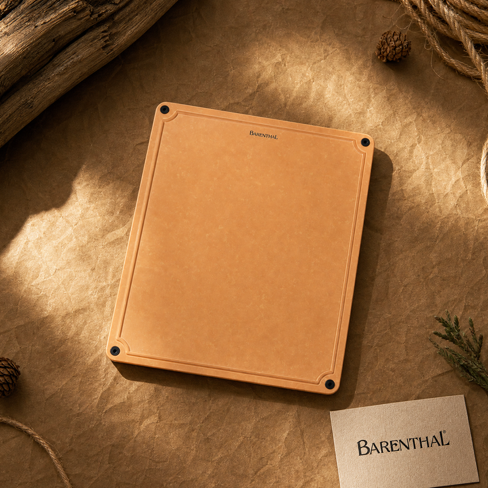 Barenthal Eco-Friendly XL Reversible Cutting Board for Kitchen Meal Prep & Serving, with Non-Slip Feet and Juice Groove, Dishwasher Safe