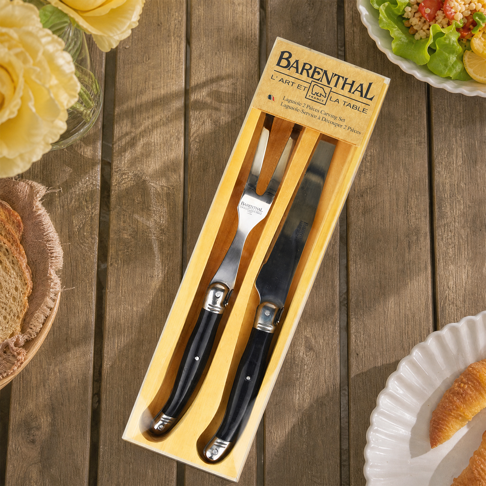 2-Piece Carving Knife and Fork Set, 18/10 Stainless Steel
