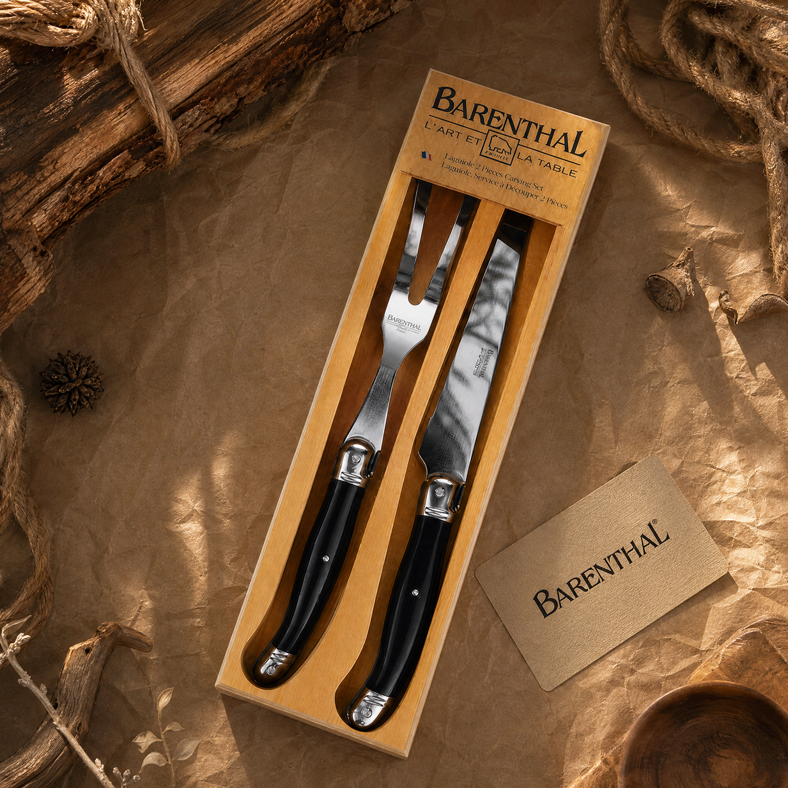 2-Piece Carving Knife and Fork Set, 18/10 Stainless Steel