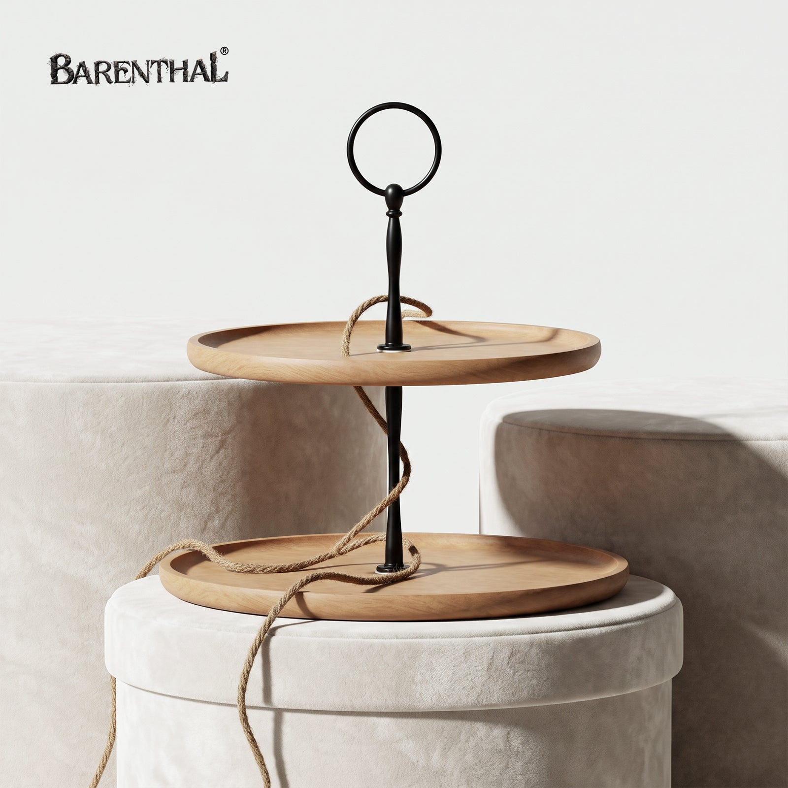 2-Tier Wood Fiber Cupcake Stand, Tiered Dessert Serving Tray for Table Display