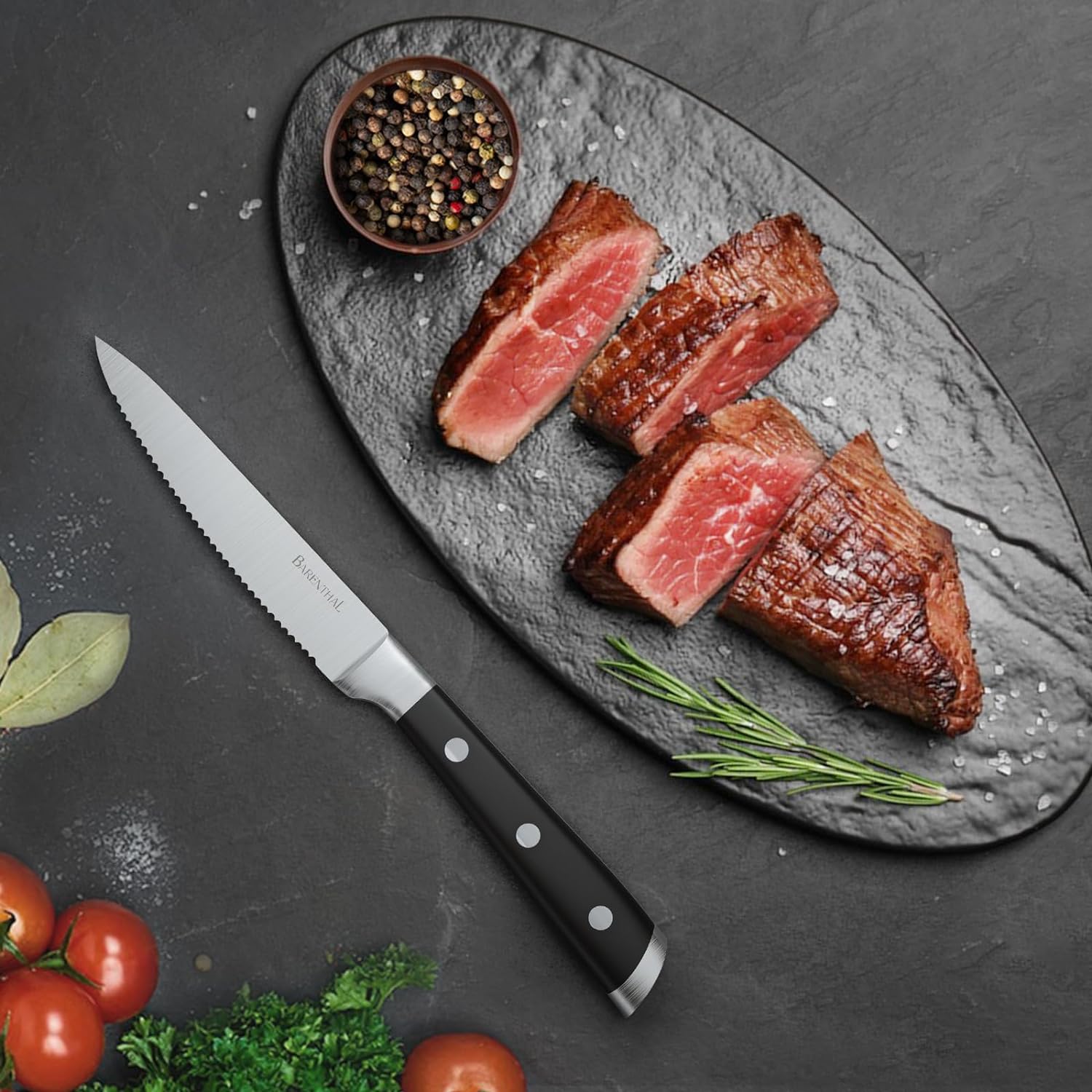 Barenthal 6PCS German Stainless Steel Serrated Classic Steak Knife Set