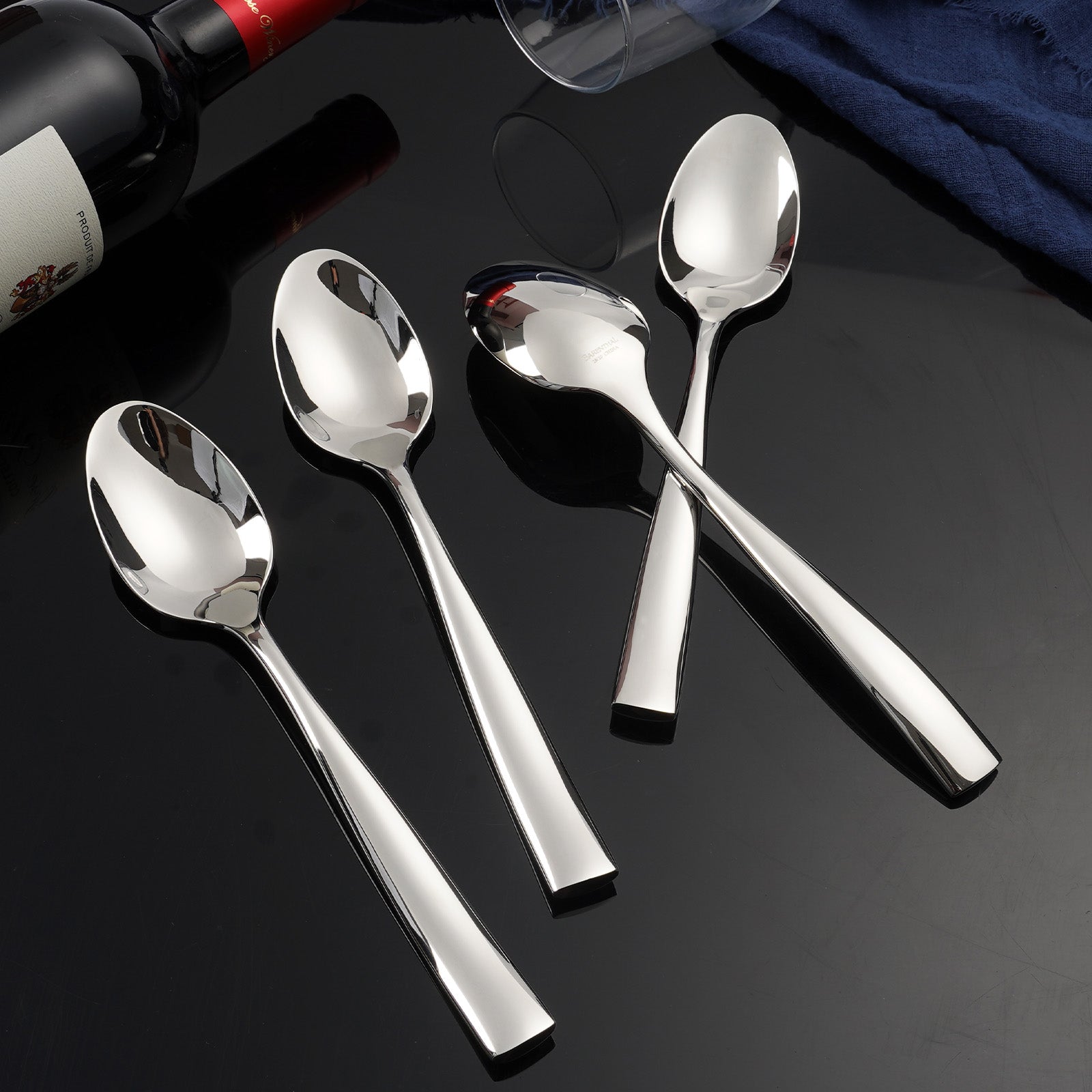 Barenthal 4-piece elegant teaspoon set, exquisite stainless steel tableware, ideal for tea time and delicate decoration.