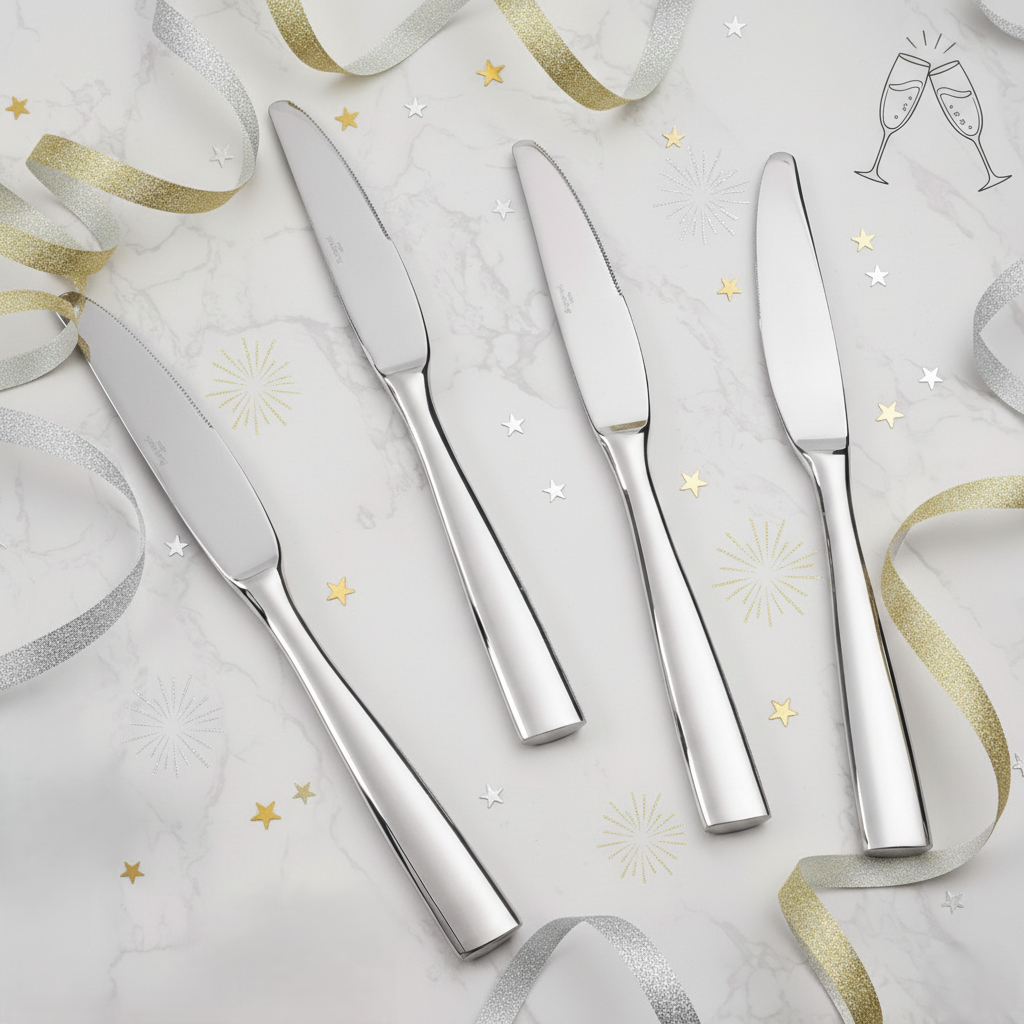 Barenthal 4-Piece Dinner Knife Set, smooth stainless steel blade, elegant design and fine workmanship, ideal for formal dining occasions.