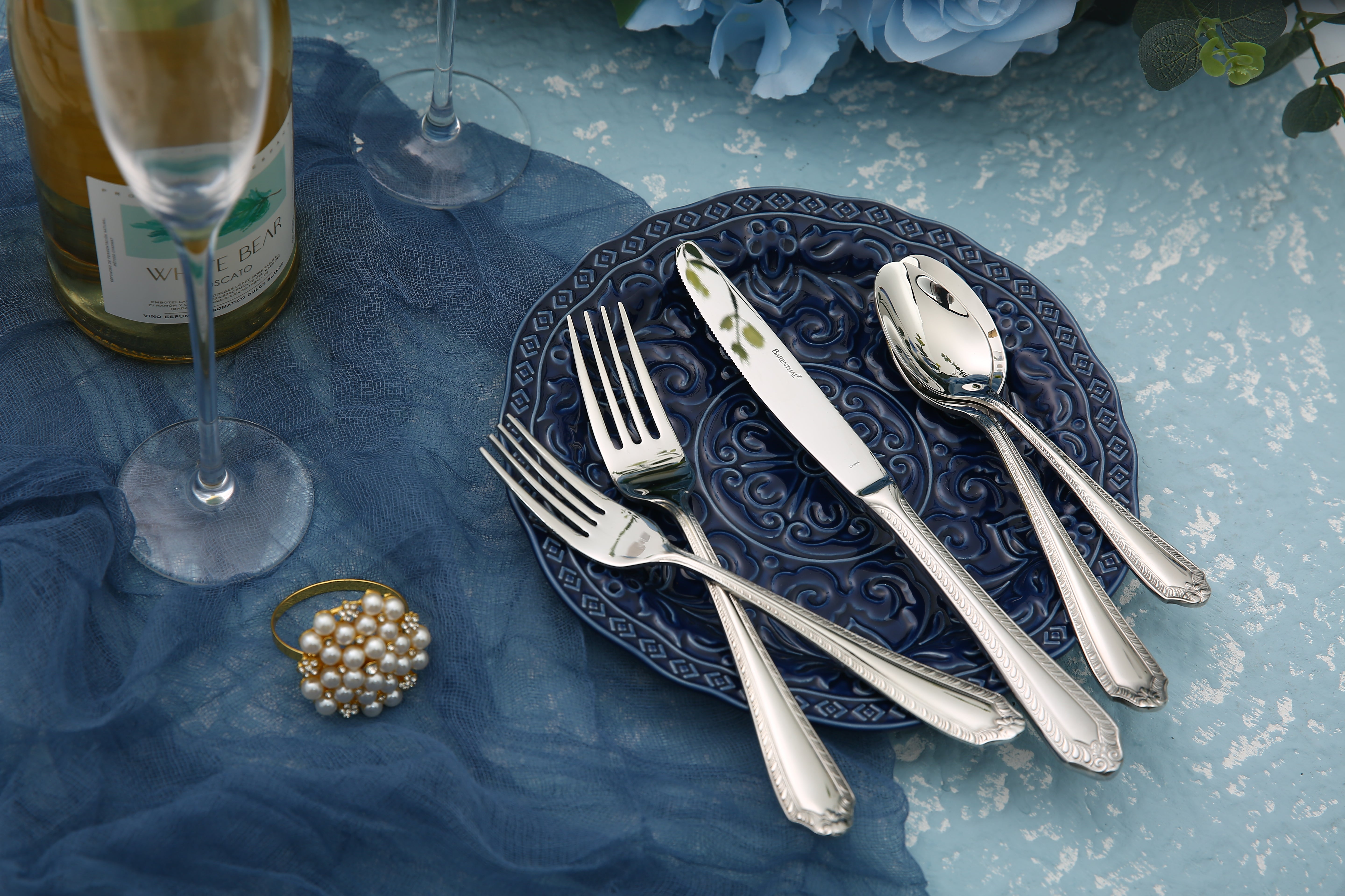 Barenthal Fiori 20-piece flatware set, serves 4 people, luxury stainless steel cutlery, dishwasher safe.
