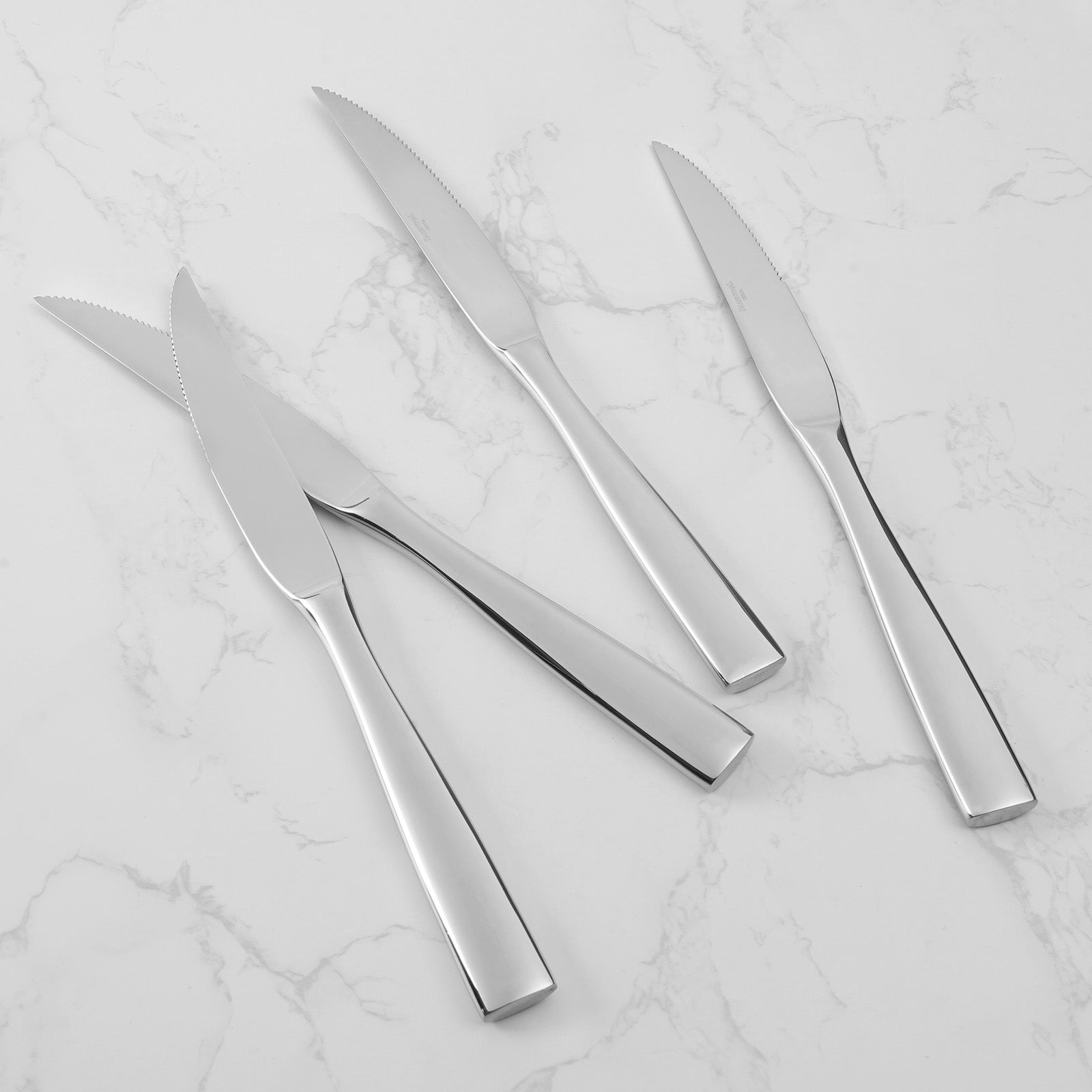 Barenthal Marin Mirror Steak Knife Set, 4PCS Stainless Steel Knives with smooth blades, great for cutting steak and meats.