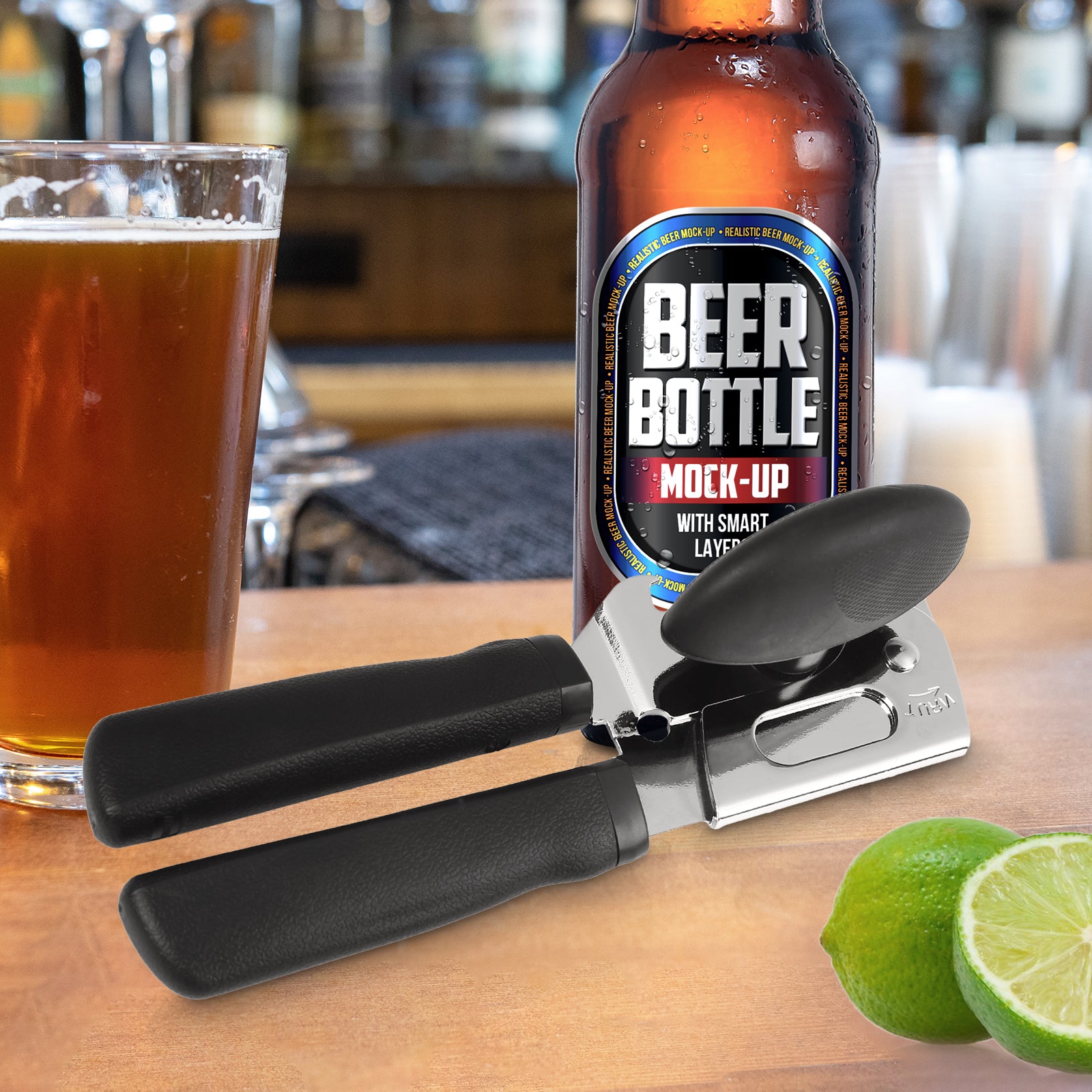 Barenthal manual can opener with beer bottle opener, non-slip handle, heavy-duty blade and smooth edge, easy for elders to use, equipped with gift box.
