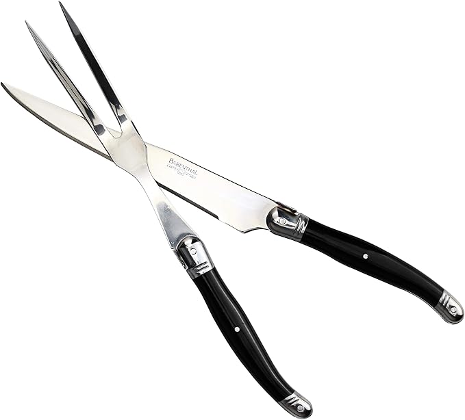 2-Piece Stainless Steel Carving Fork and Knife Set crafted from durable 18/10 stainless steel, designed for carving, cooking, and elegant table serving.