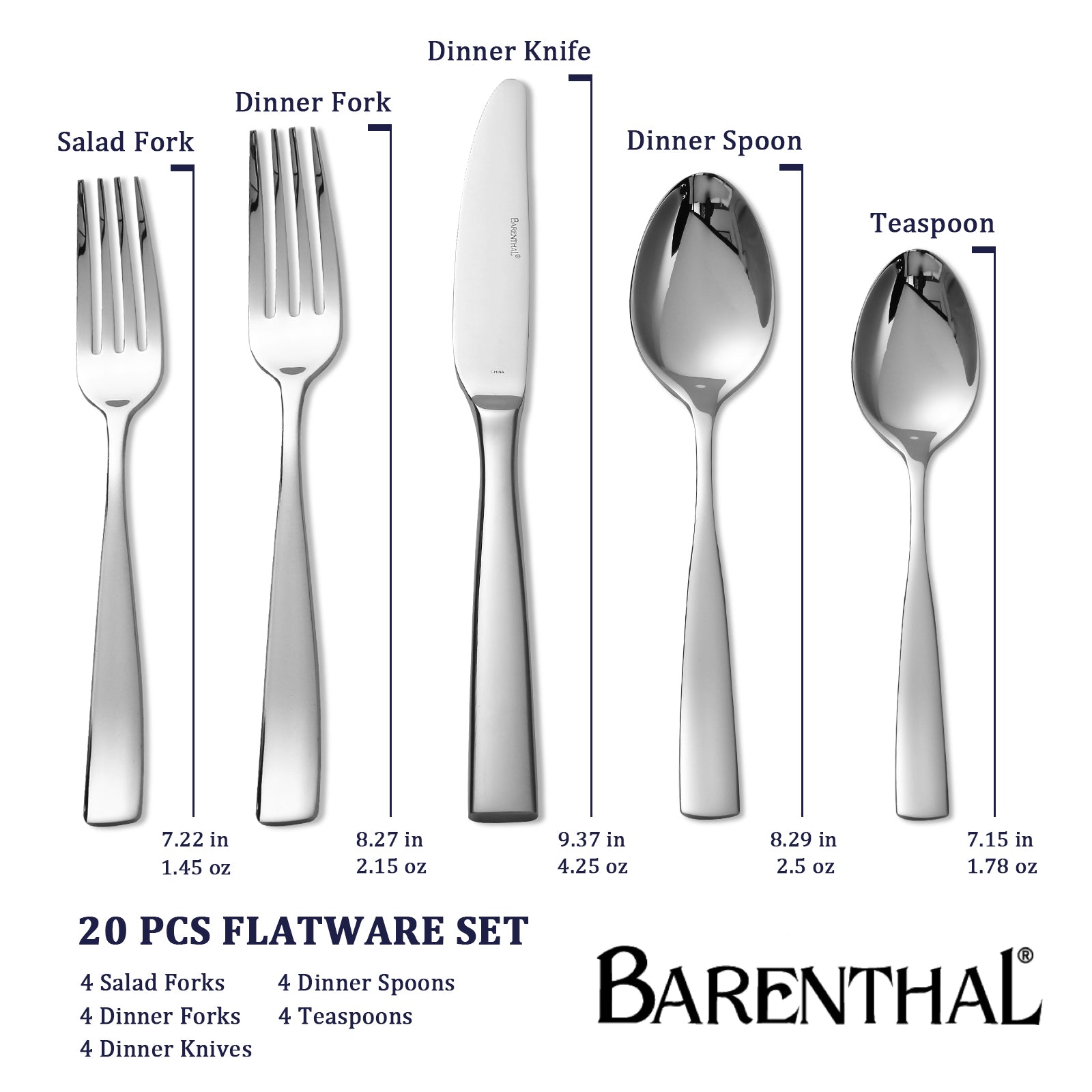 Motion 20-Piece Silverware Set, Service for 4