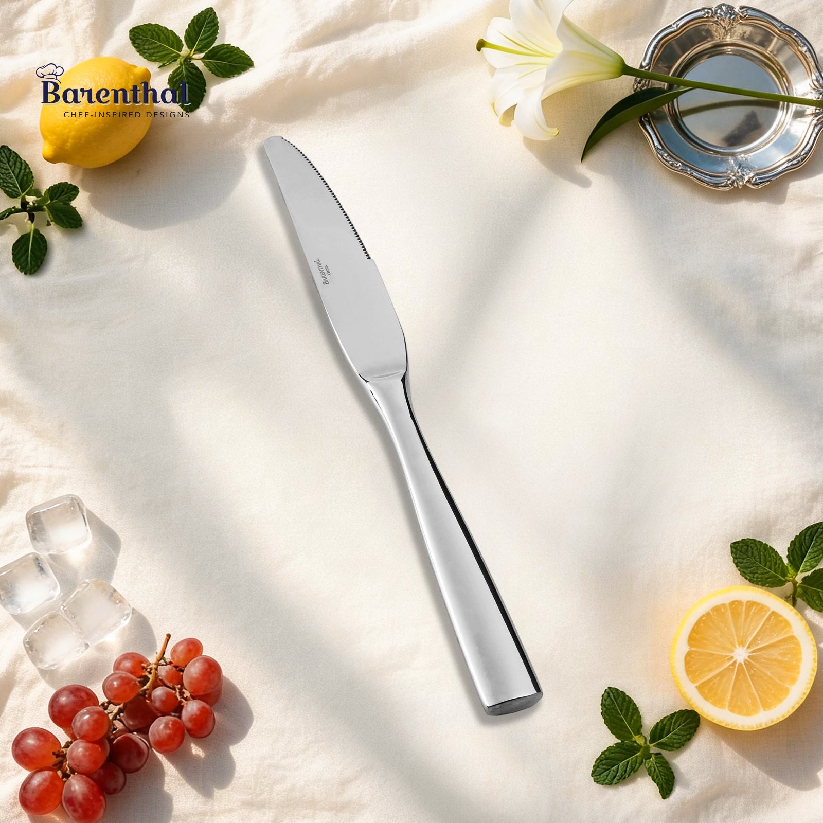 Barenthal Marin Dinner Knife - polished stainless steel flatware knife, elegant design for everyday dining