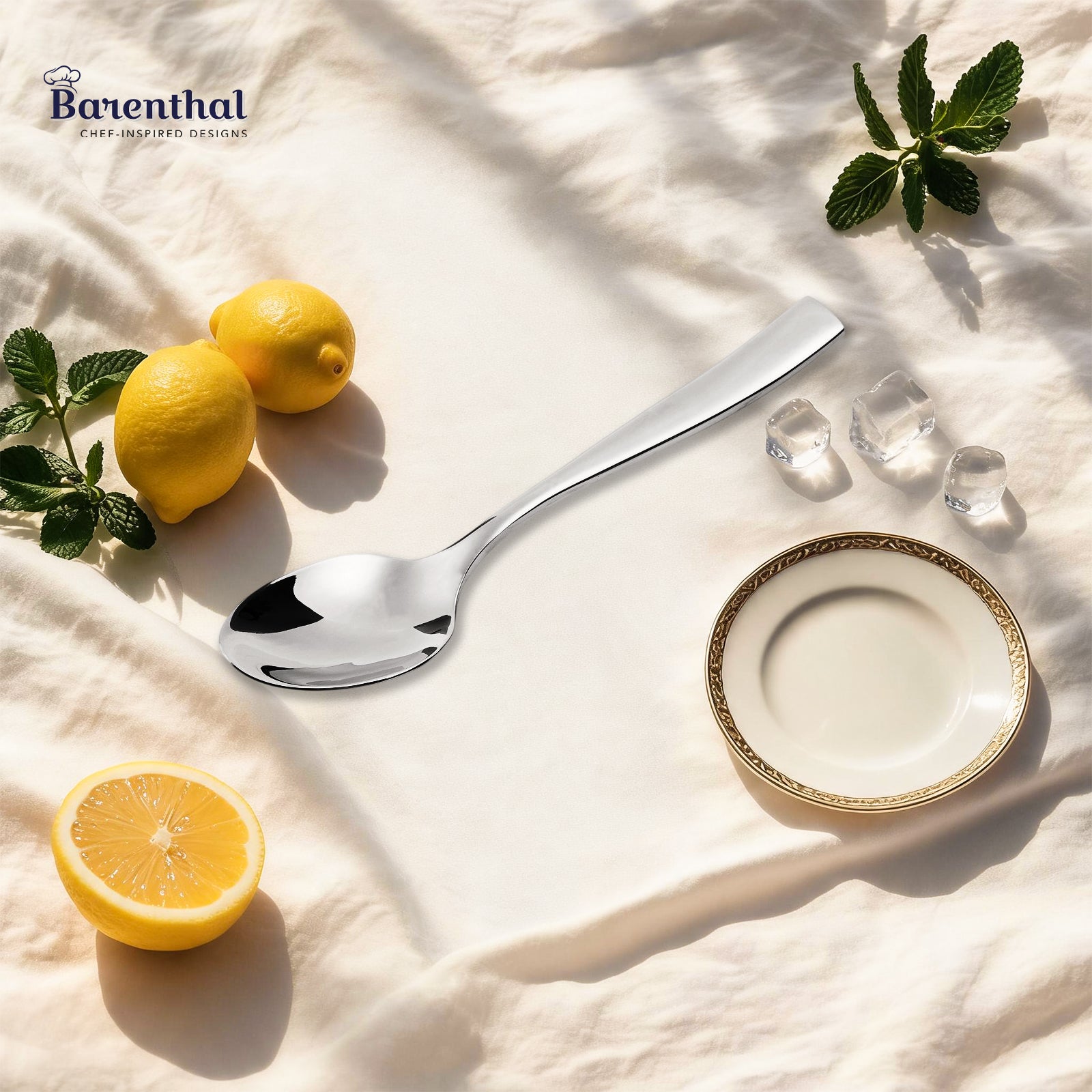 Barenthal Marin Teaspoon - polished stainless steel flatware spoon, elegant design for everyday dining and beverages