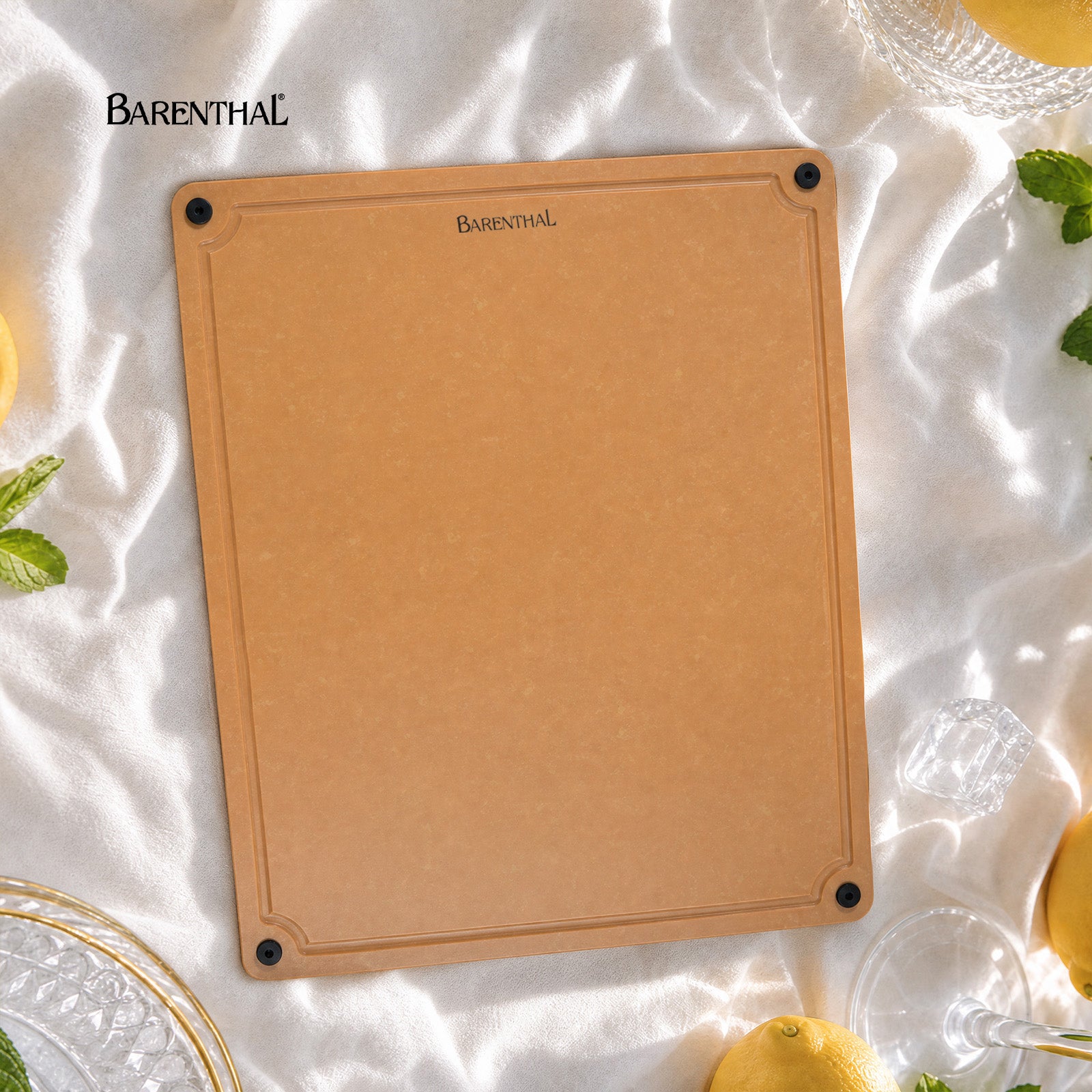 Barenthal Eco-Friendly XL Reversible Cutting Board for Kitchen Meal Prep & Serving, with Non-Slip Feet and Juice Groove, Dishwasher Safe